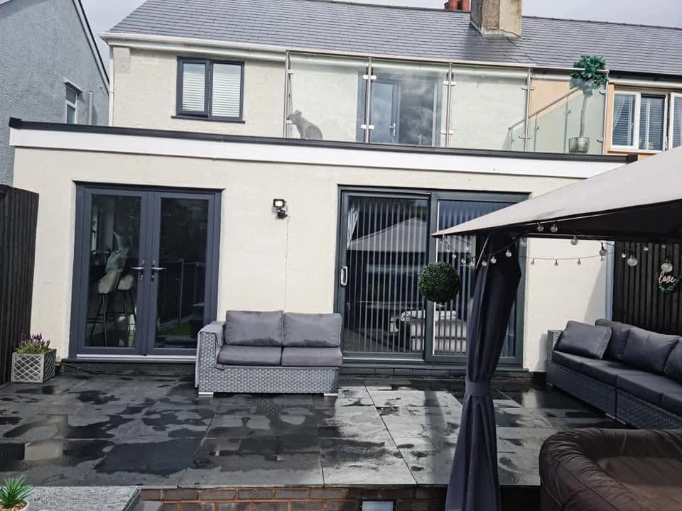 Rear first-floor glass balcony balustrade, Maidstone Glass Balustrades residential installation
